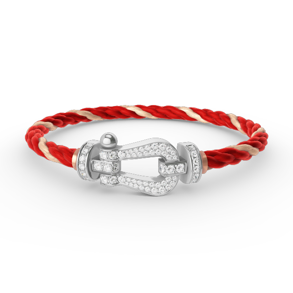 [AuraEcho Jewelry]FORCE LARGE HORSESHOE FULL DIAMOND BRACELET SILVER