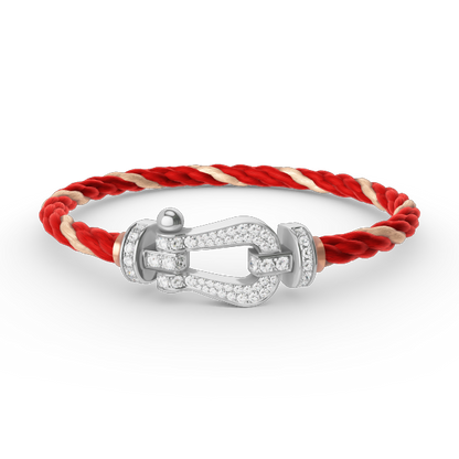 [AuraEcho Jewelry]FORCE LARGE HORSESHOE FULL DIAMOND BRACELET SILVER