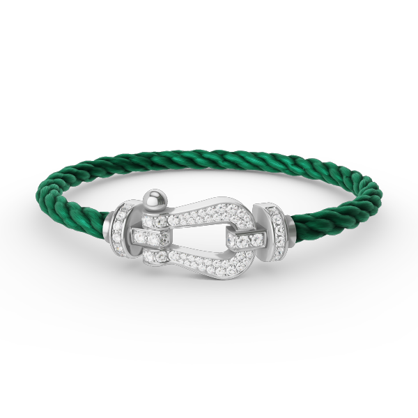 [AuraEcho Jewelry]FORCE LARGE HORSESHOE FULL DIAMOND BRACELET SILVER