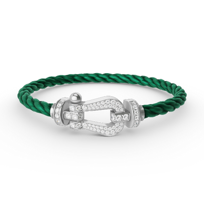 [AuraEcho Jewelry]FORCE LARGE HORSESHOE FULL DIAMOND BRACELET SILVER