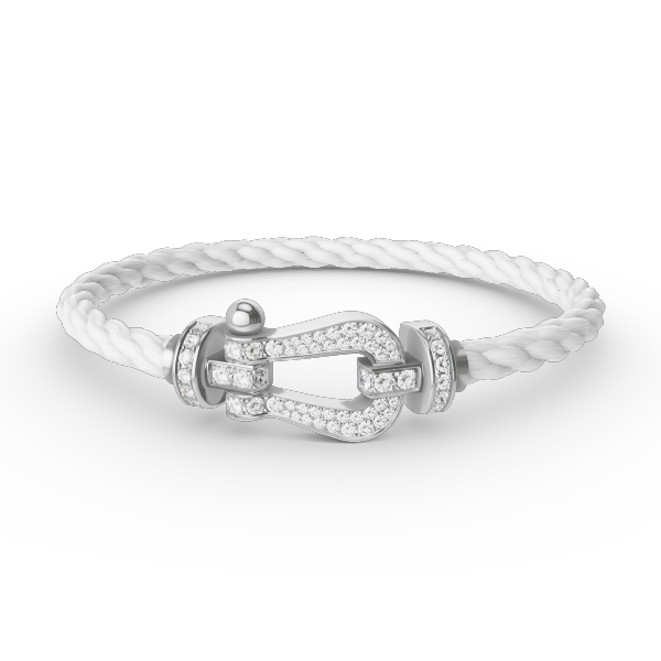 [AuraEcho Jewelry]FORCE LARGE HORSESHOE FULL DIAMOND BRACELET SILVER