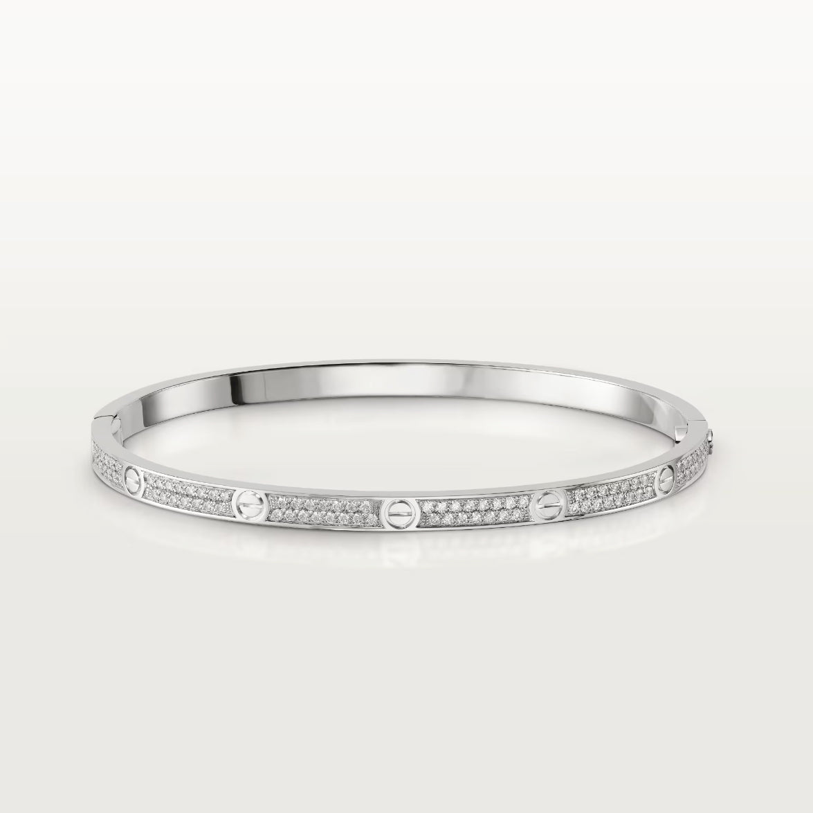 [AuraEcho Jewelry]LOVE BRACELET 3.65MM DIAMOND-PAVED SILVER