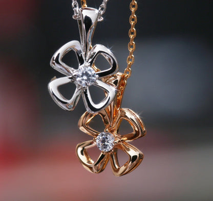 [AuraEcho Jewelry]FIOREVER NECKLACE DIAMOND CENTER