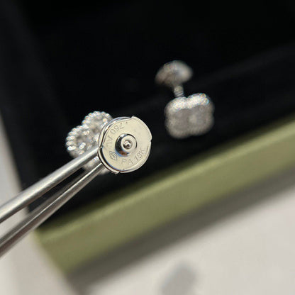 [AuraEcho Jewelry]CLOVER MINI DIAMOND STUD EARRINGS
